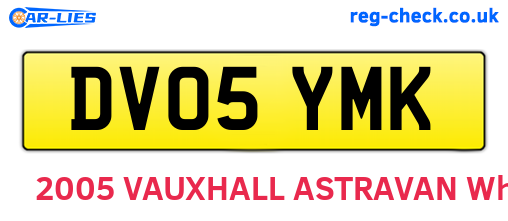 DV05YMK are the vehicle registration plates.