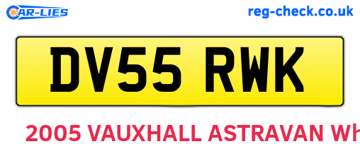 DV55RWK are the vehicle registration plates.
