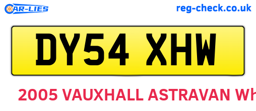 DY54XHW are the vehicle registration plates.