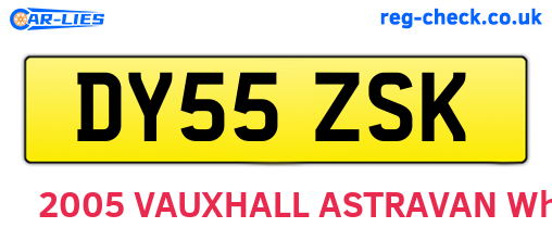 DY55ZSK are the vehicle registration plates.
