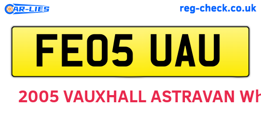 FE05UAU are the vehicle registration plates.