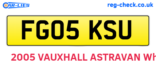 FG05KSU are the vehicle registration plates.