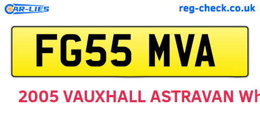 FG55MVA are the vehicle registration plates.
