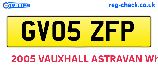 GV05ZFP are the vehicle registration plates.