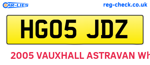 HG05JDZ are the vehicle registration plates.