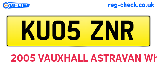 KU05ZNR are the vehicle registration plates.