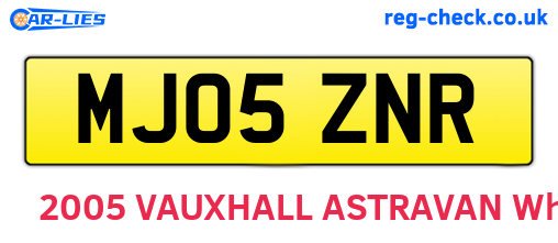 MJ05ZNR are the vehicle registration plates.