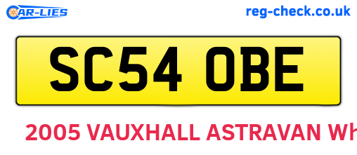 SC54OBE are the vehicle registration plates.