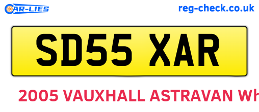 SD55XAR are the vehicle registration plates.