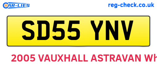 SD55YNV are the vehicle registration plates.