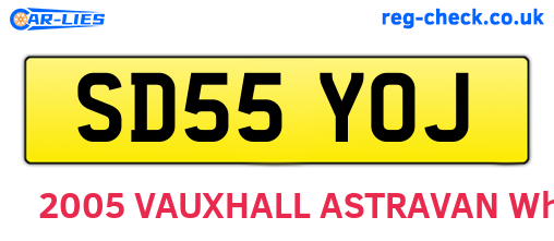 SD55YOJ are the vehicle registration plates.