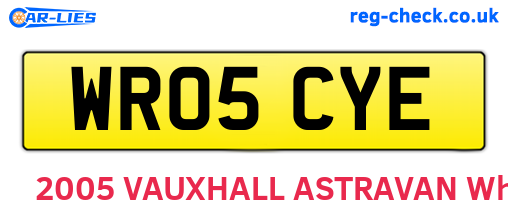 WR05CYE are the vehicle registration plates.