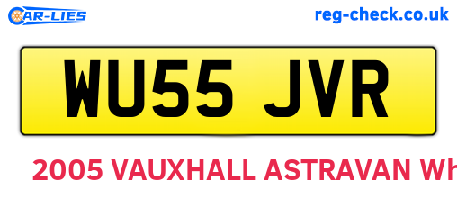 WU55JVR are the vehicle registration plates.