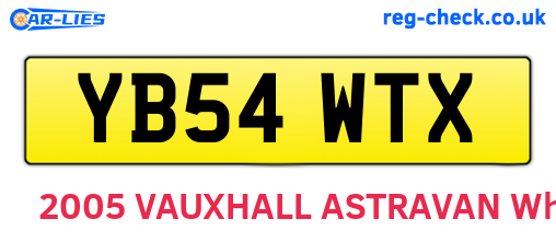 YB54WTX are the vehicle registration plates.
