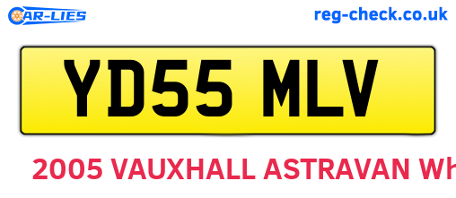 YD55MLV are the vehicle registration plates.