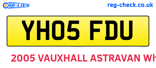 YH05FDU are the vehicle registration plates.