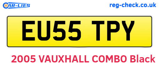 EU55TPY are the vehicle registration plates.
