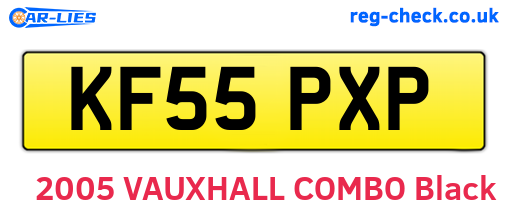 KF55PXP are the vehicle registration plates.