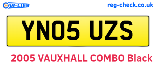 YN05UZS are the vehicle registration plates.