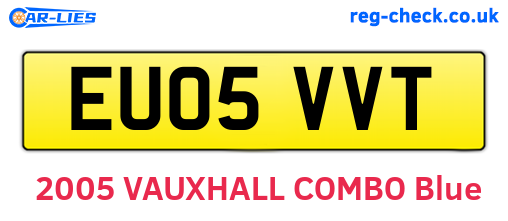 EU05VVT are the vehicle registration plates.