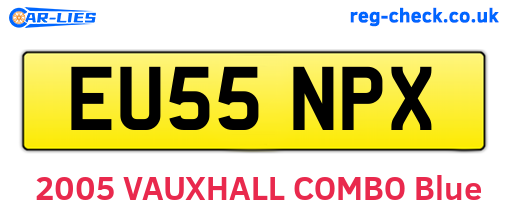 EU55NPX are the vehicle registration plates.