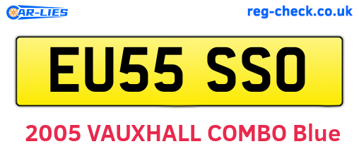 EU55SSO are the vehicle registration plates.