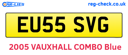 EU55SVG are the vehicle registration plates.