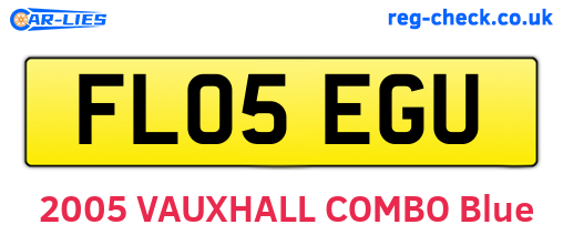 FL05EGU are the vehicle registration plates.