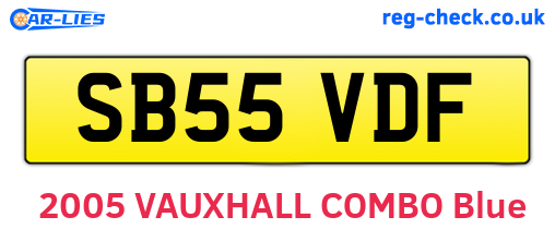 SB55VDF are the vehicle registration plates.