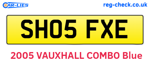 SH05FXE are the vehicle registration plates.