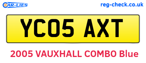 YC05AXT are the vehicle registration plates.