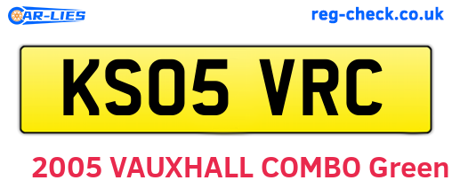 KS05VRC are the vehicle registration plates.