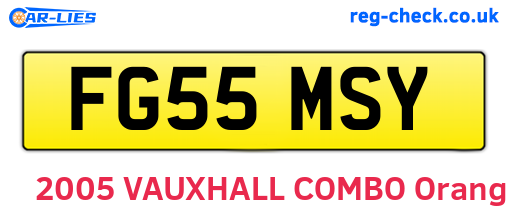 FG55MSY are the vehicle registration plates.