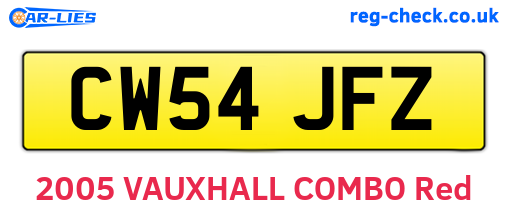 CW54JFZ are the vehicle registration plates.