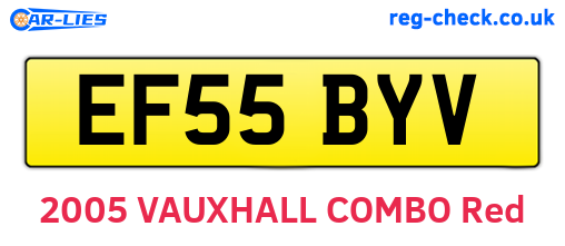 EF55BYV are the vehicle registration plates.