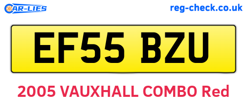 EF55BZU are the vehicle registration plates.