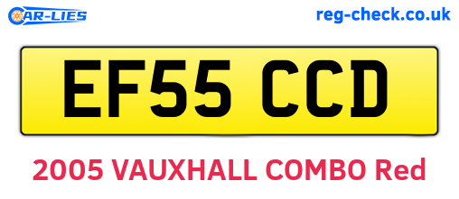 EF55CCD are the vehicle registration plates.