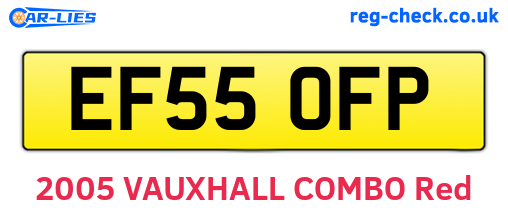 EF55OFP are the vehicle registration plates.