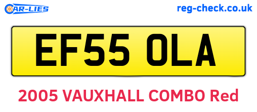 EF55OLA are the vehicle registration plates.
