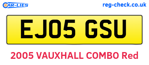EJ05GSU are the vehicle registration plates.