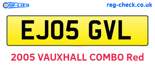 EJ05GVL are the vehicle registration plates.