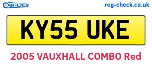 KY55UKE are the vehicle registration plates.