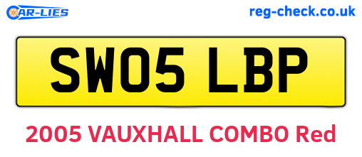 SW05LBP are the vehicle registration plates.