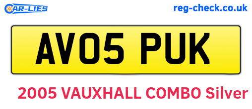 AV05PUK are the vehicle registration plates.