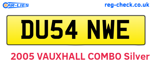DU54NWE are the vehicle registration plates.