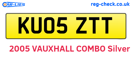 KU05ZTT are the vehicle registration plates.