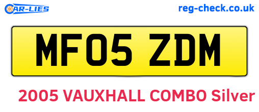 MF05ZDM are the vehicle registration plates.