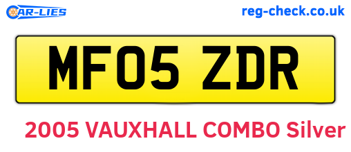 MF05ZDR are the vehicle registration plates.