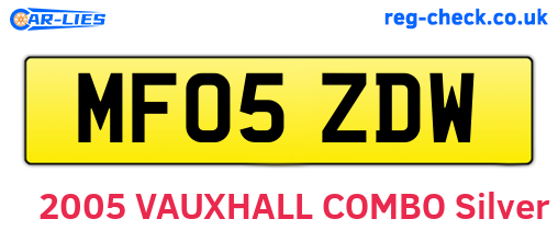MF05ZDW are the vehicle registration plates.