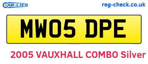 MW05DPE are the vehicle registration plates.